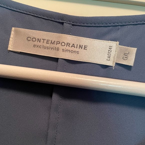 Blue Sleeveless Blouse Size L, Simons Contemporaine - Picture 2 of 4